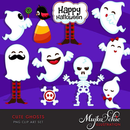 Halloween Cute Ghosts Clipart