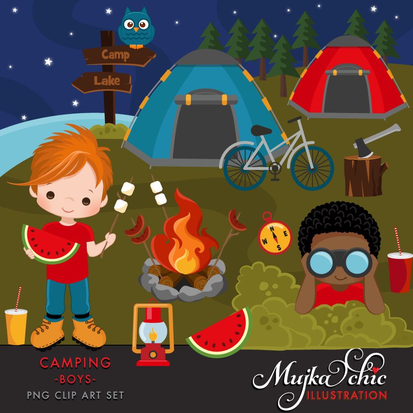 Camping Clipart for Boys