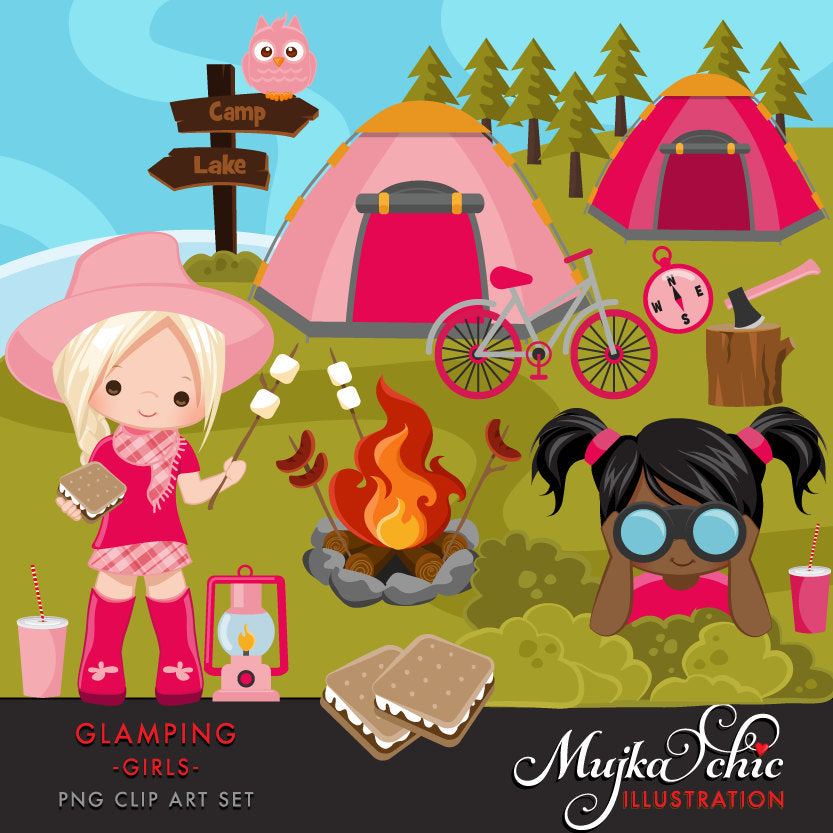 Glamping Clipart for Girls