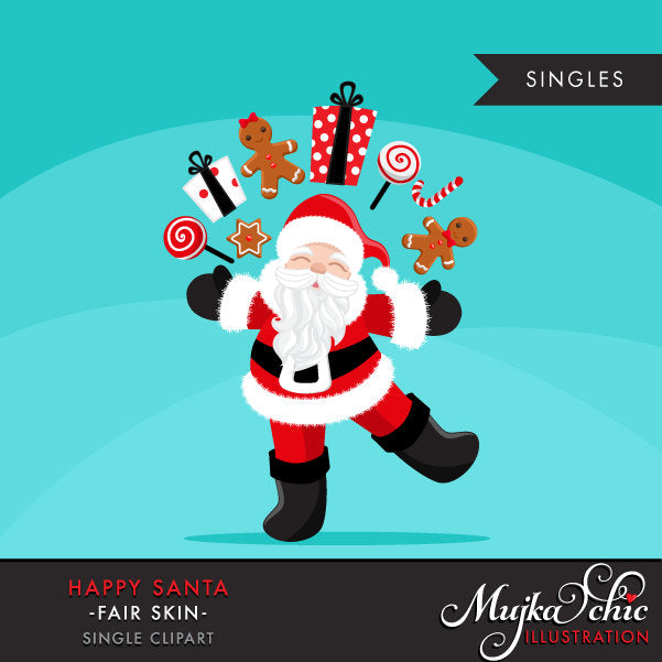 Santa clipart with gift bags, Merry Christmas