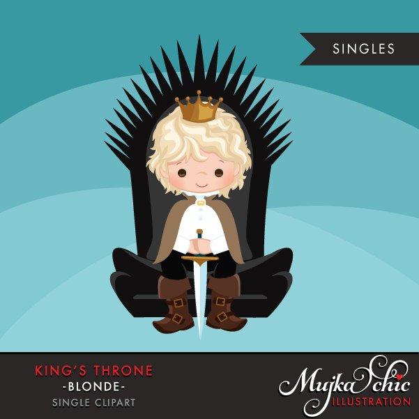 King Throne Clipart. Blonde boy