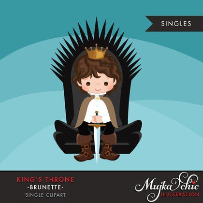 King Throne Clipart. Brunette boy