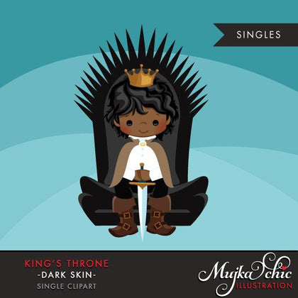 King Throne Clipart. Black boy