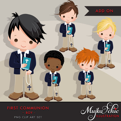 First Communion Clipart for Boy Add On. religious