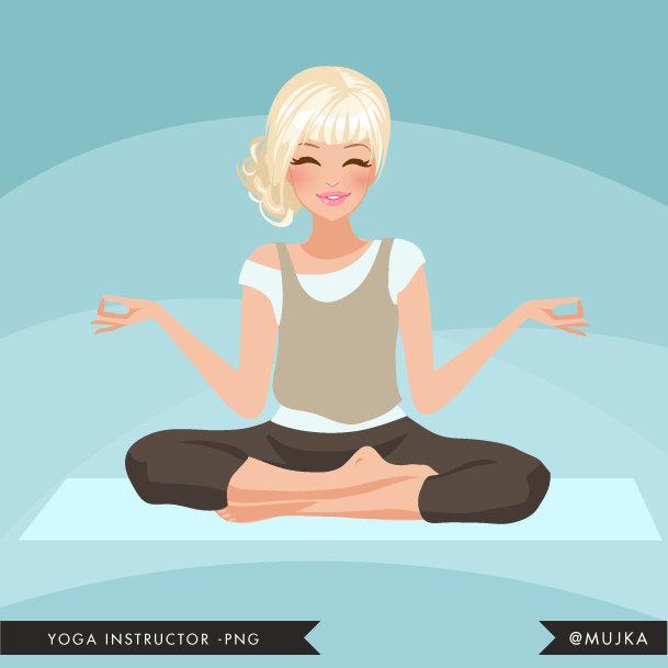 Blonde Yoga instructor Avatar. Yogi woman