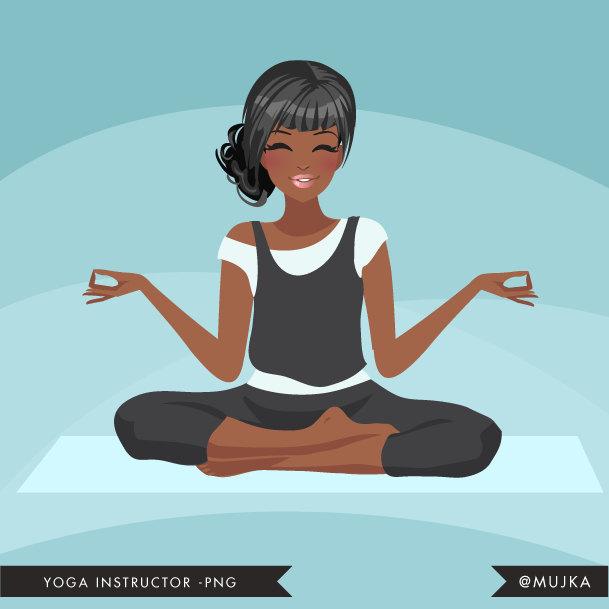 Black Yoga instructor Avatar. Yogi woman 2