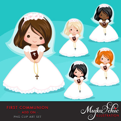 First Communion Clipart for Girl. Communion character religious