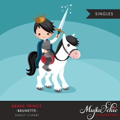 Brave Prince Clipart. Cute boy graphic