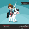 Brave Prince Clipart, boy on a horse