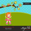 Free Spring Clipart, red blonde girl on swing