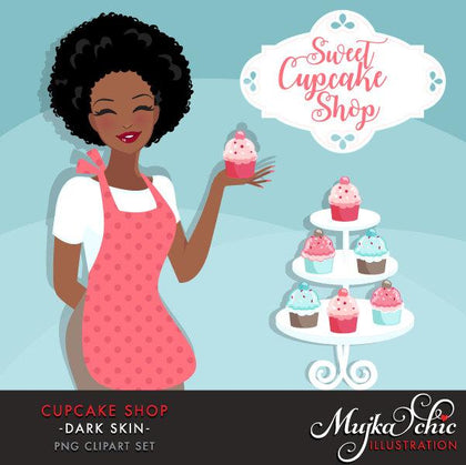 Black Cupcake Shop Owner Avatar.