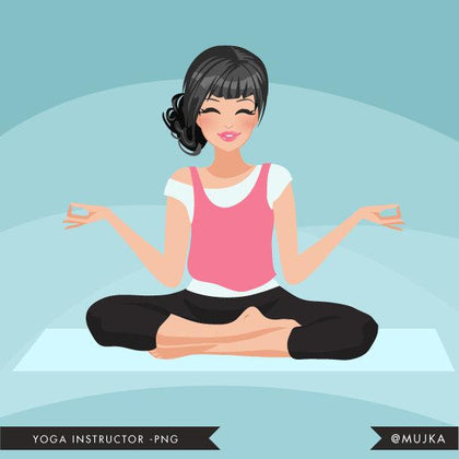 Dark brunette Yoga instructor Avatar. Yogi woman
