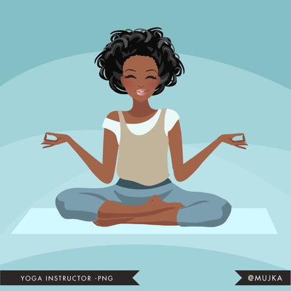 Black Yoga instructor Avatar. Yogi woman