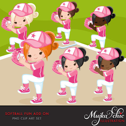 Softball Clipart ADD ON, girl