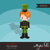 Free Nutcracker Clipart, Christmas graphics, Red blonde boy soldier