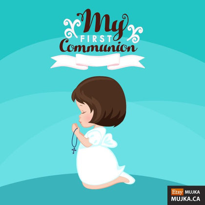 First Communion Clipart for Girl religious