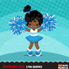 Girl Cheerleader Clipart Blue