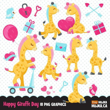 Happy Giraffe Day, animal Clipart