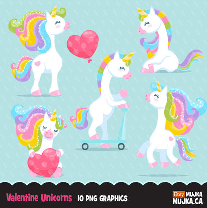 Valentine Unicorn Clipart