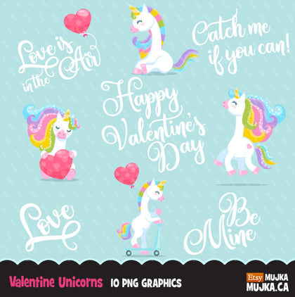 Valentine Unicorn Clipart