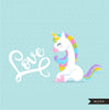 Valentine Unicorn Clipart
