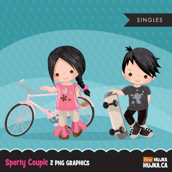Sports Girl and Boy clipart