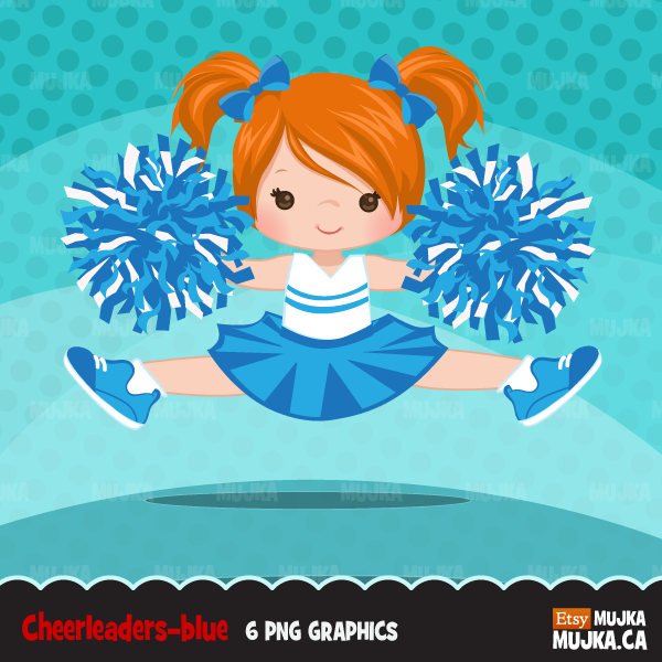 Girl Cheerleader Clipart Blue