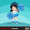 Girl Cheerleader Clipart Blue
