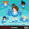 Girl Cheerleader Clipart Blue