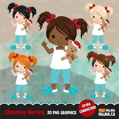 Christmas Clipart, Girl with presents