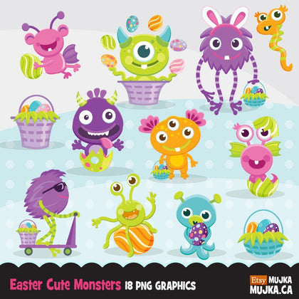 Cute Easter  Monsters clipart, Easter animal