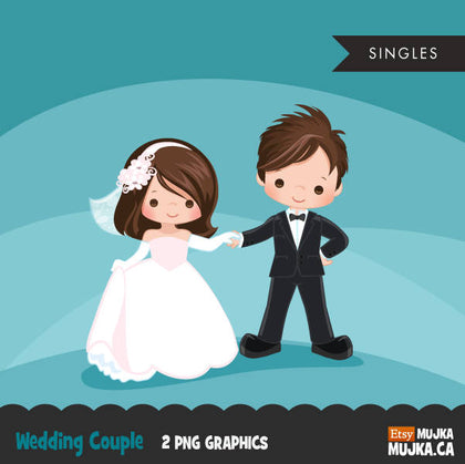 Wedding couple clipart, girl and boy dancing