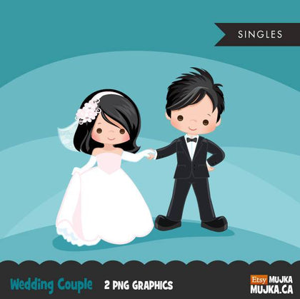 Wedding couple Boy Girl clipart