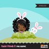 Easter African American black Girl clipart