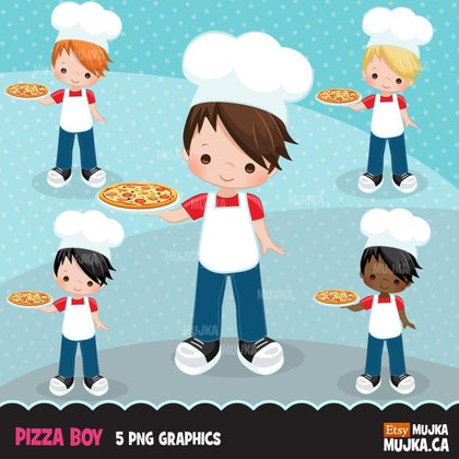 Pizza Chef Clipart, boy chef