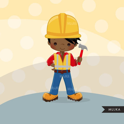 Construction Clipart with boys