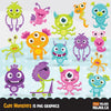 Cute Monsters clipart, animal graphic