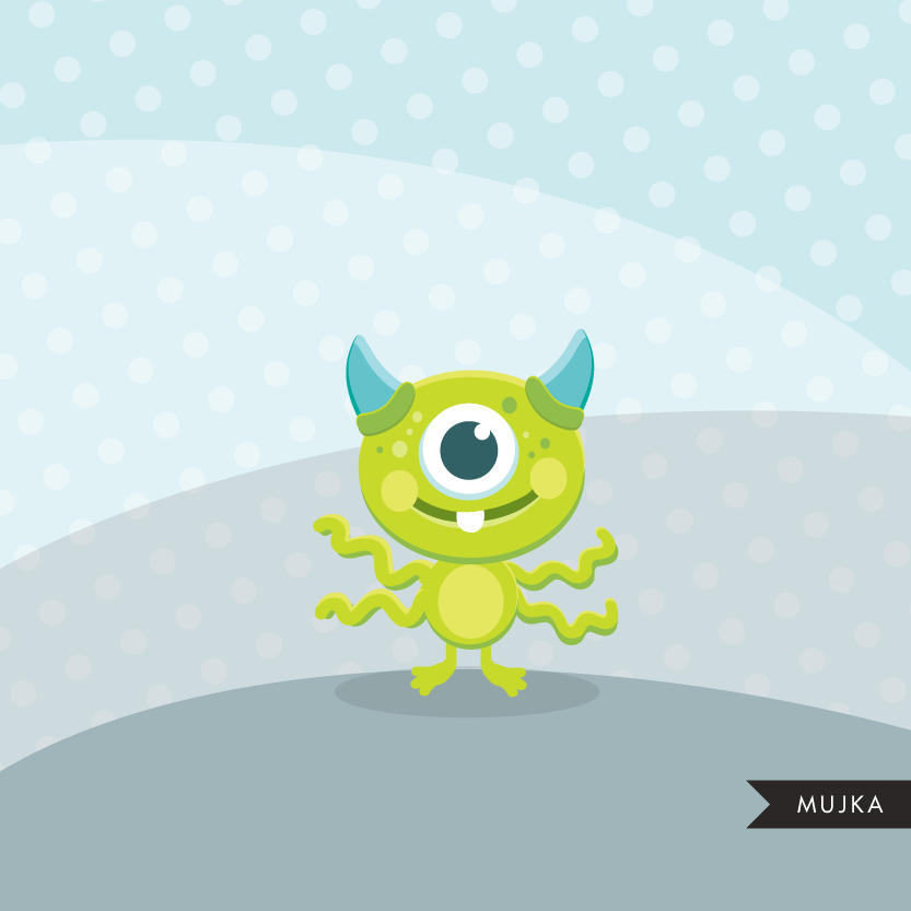 clipart cute monsters Cute Monsters clipart, animal graphic – MUJKA CLIPARTS