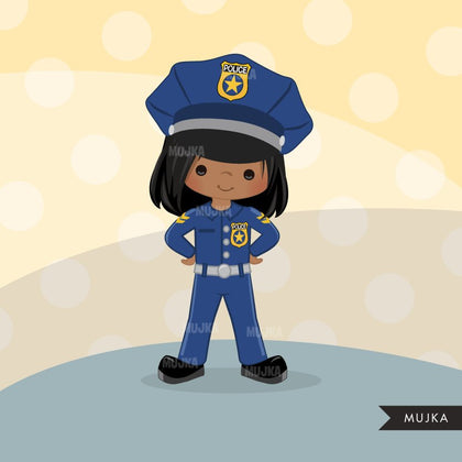 Cops, Girl police officer clipart