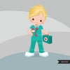 Male Nurse Clipart, Cute boy nurse