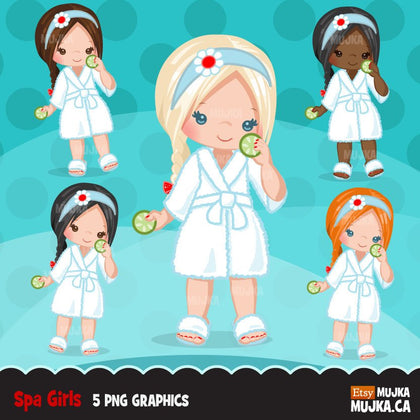 Spa party girl clipart graphics