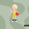 Basketball Boy yellow jersey clipart