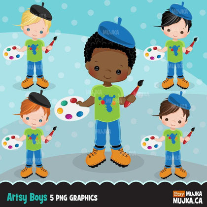 Artist painter boy Clipart