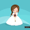 First Communion Clipart for Girl. Communion character religious