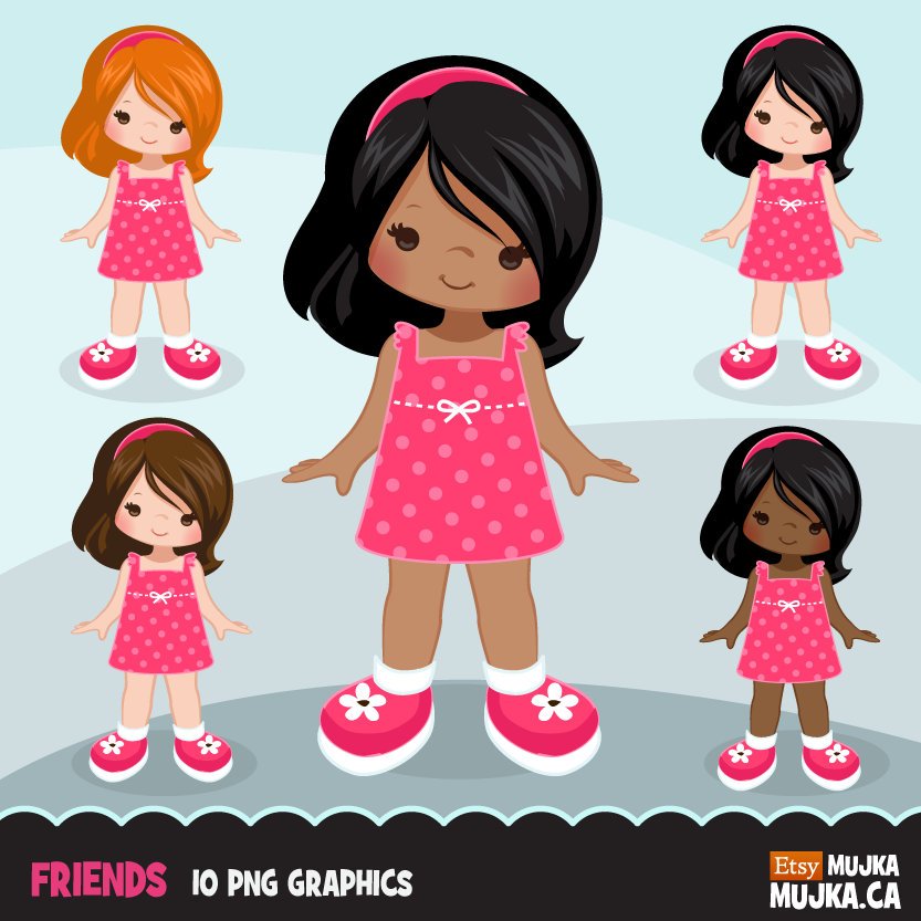 Ladybug Clipart, little girl spring – MUJKA CLIPARTS