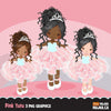 Pink Tutu clipart. Black Girls with Pink Tutu