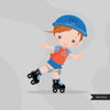 Roller Skating boy Clipart