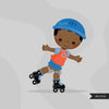 Roller Skating boy Clipart