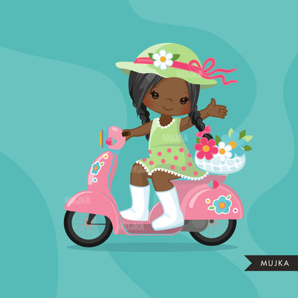 Scooter girl Clipart