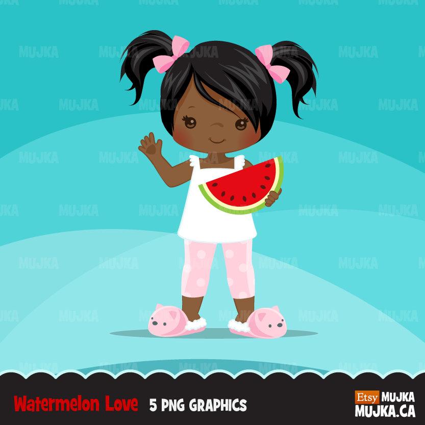 Watermelon clipart Little girl graphics